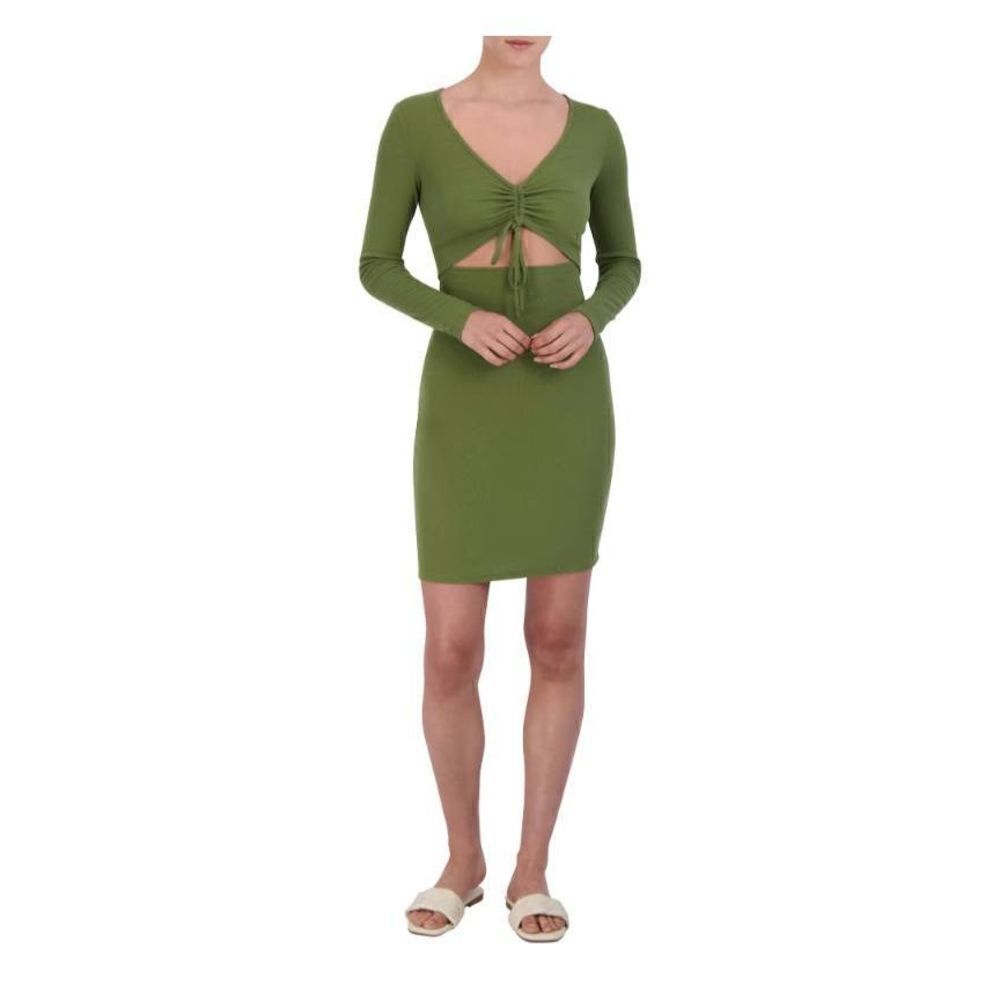 BCBG Paris Women's Knit Rib Dress Loden Green
